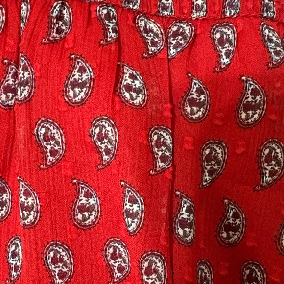 LOFT Red Paisley Smocked Dress - Picture 3 of 3